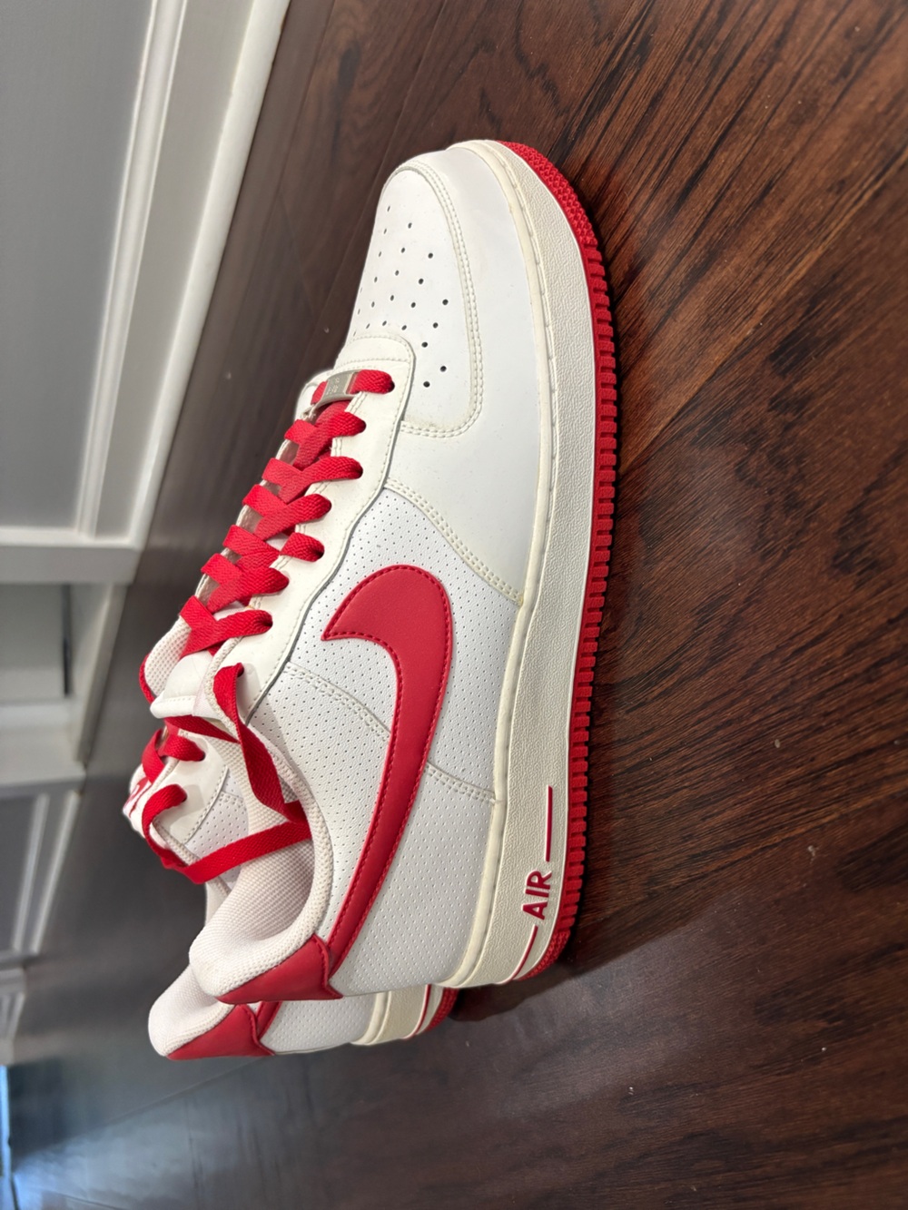 Never worn!  Nike Air Force 1 Low - White / Red - Men’s Sz 11